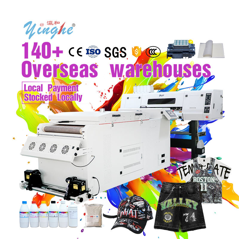 Yinghe A2 600mm DTF Machine with Epson I3200 Printhead Cmyk+W Ink DTF with Shaker Impresora DTF Sublimation Printer